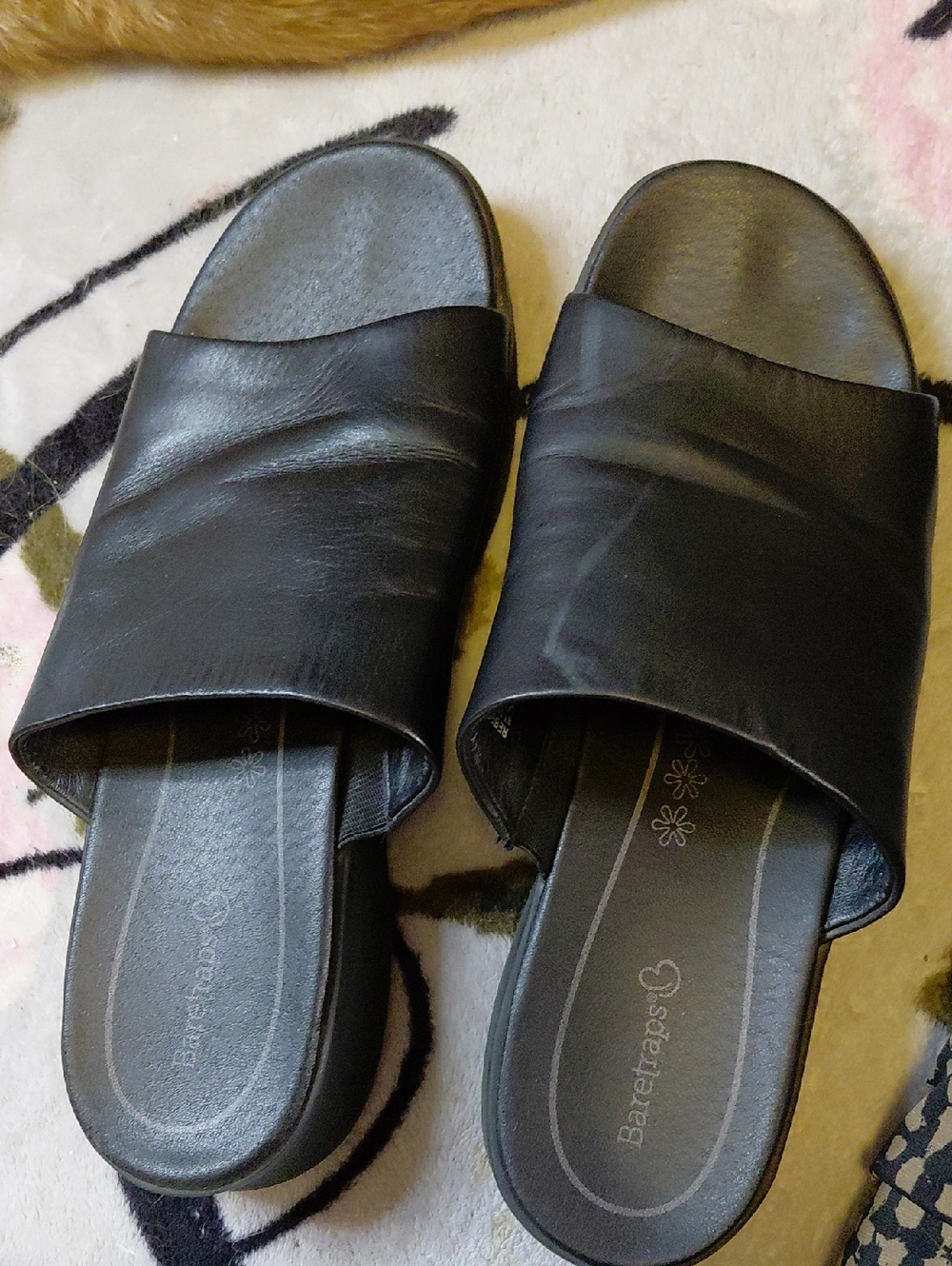 BareTraps REBECCA Black LEATHER Slide Mules